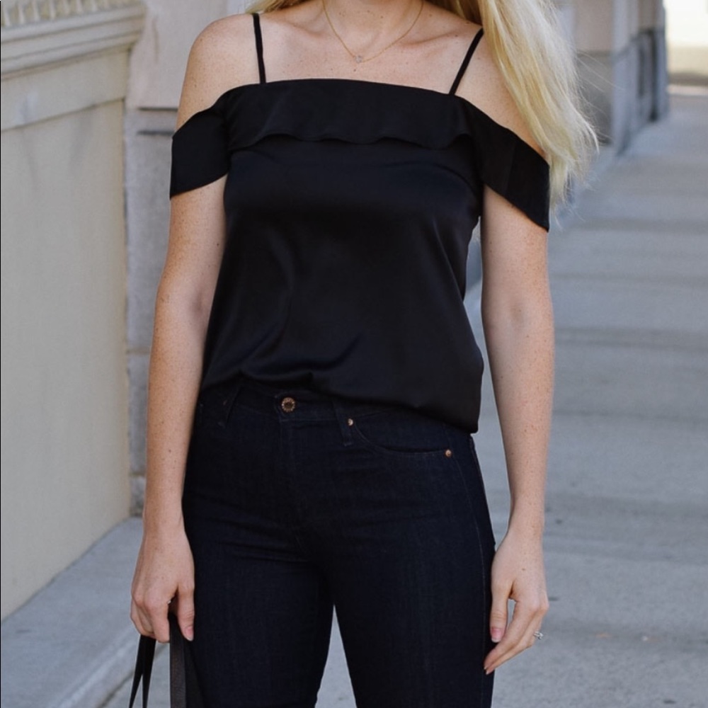 Black cold shoulder tank